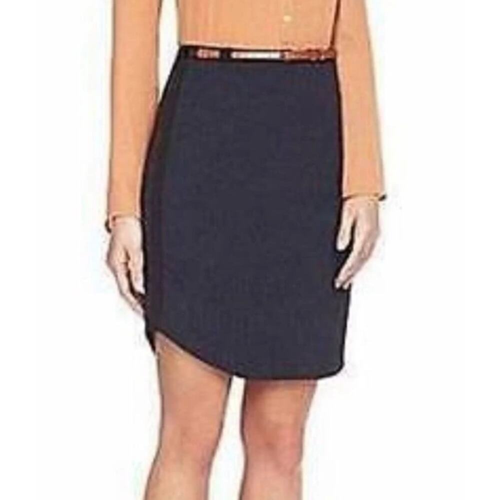 Gianni Bini Women Blue Casual Skirt Navy Blue Black Tuxedo Stripe Sz 10